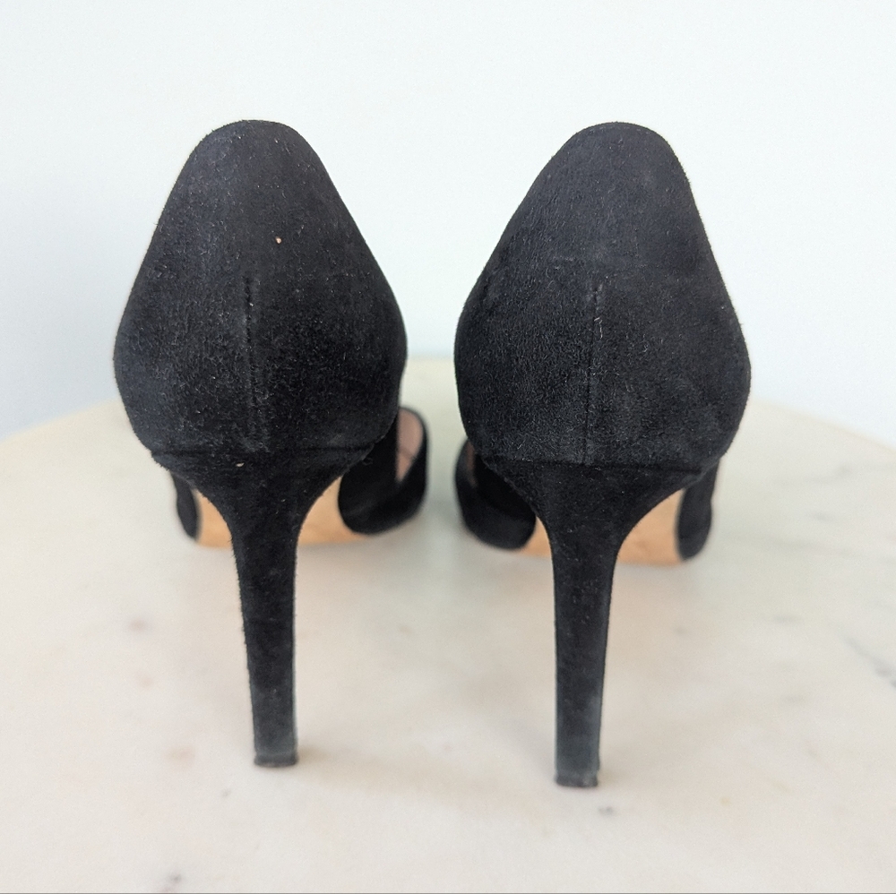 Diane Von Furstenberg Classic Black Suede Pointed Toe Heel - Picture 6 of 9